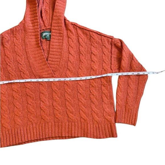 American Eagle Chunky Cable Knit Cropped hooded sweater small - Picture 3 of 5